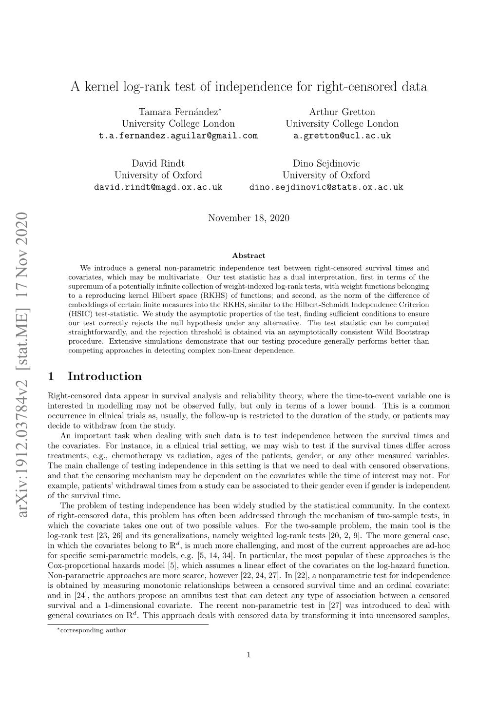 A Kernel Log-Rank Test of Independence for Right-Censored Data