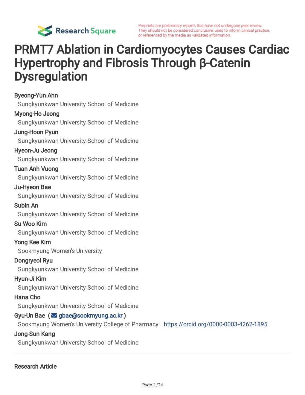 PRMT7 Ablation in Cardiomyocytes Causes Cardiac Hypertrophy and Fibrosis Through Β-Catenin Dysregulation