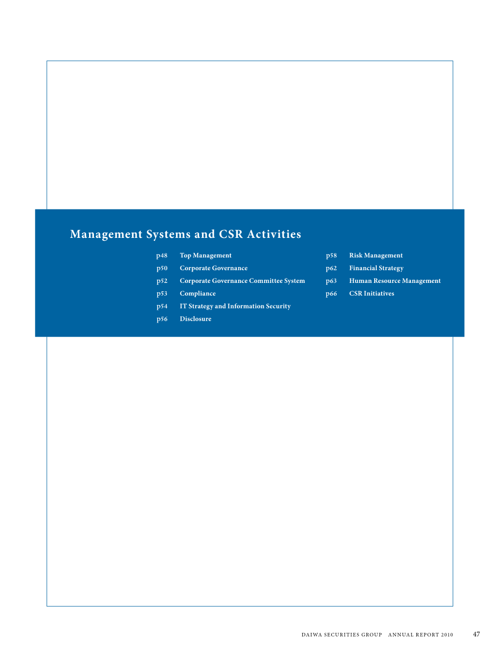 Management Systems and CSR Activities