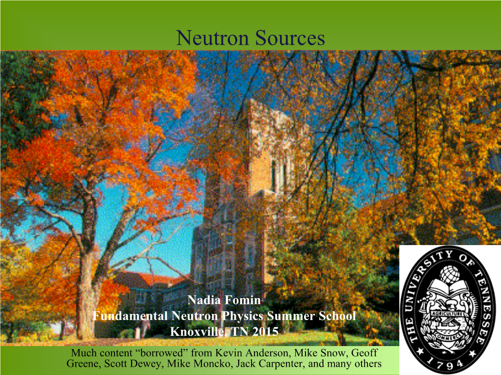 Neutron Sources