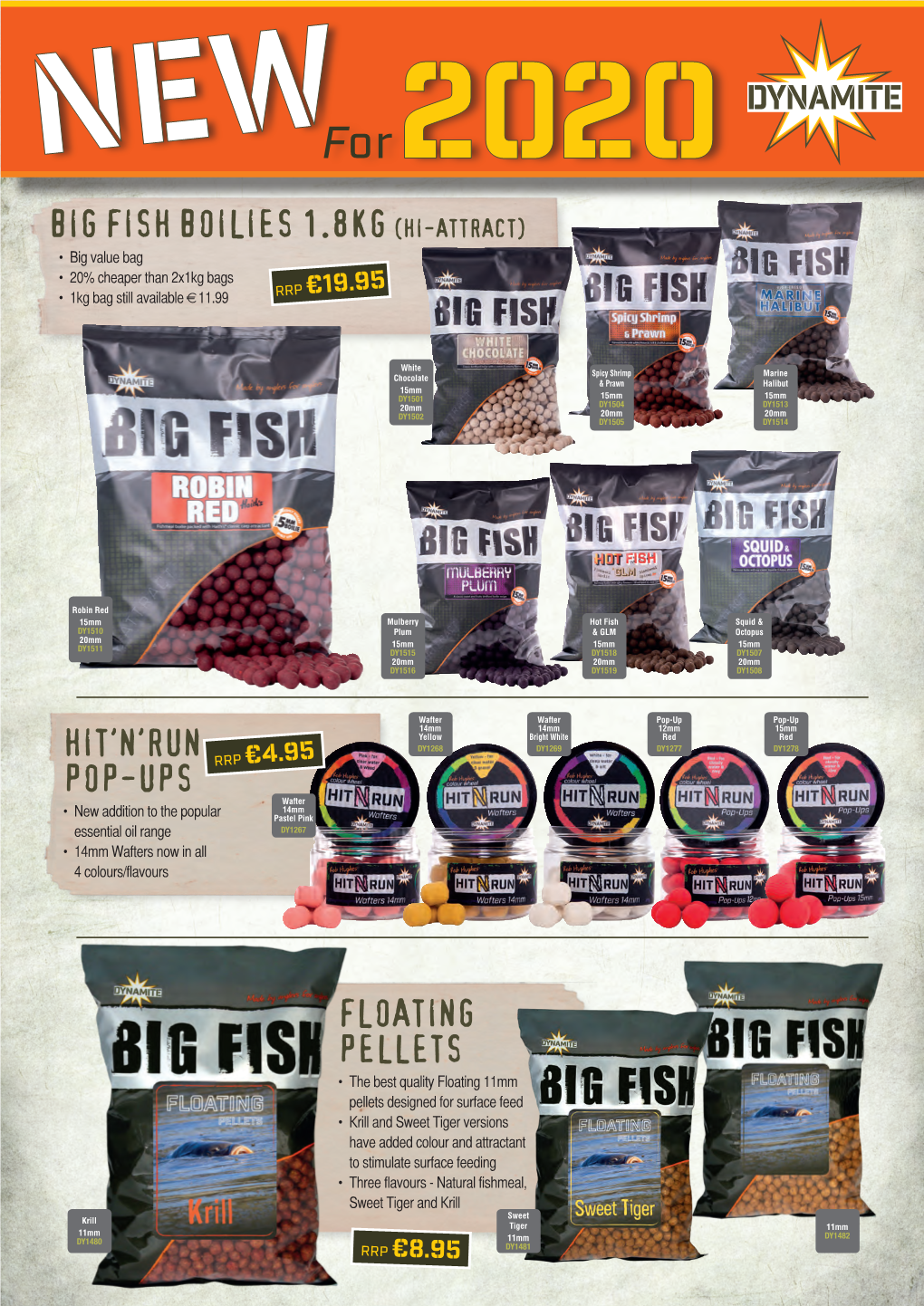 Floating Pellets Big Fish Boilies 1.8Kg (Hi-Attract)