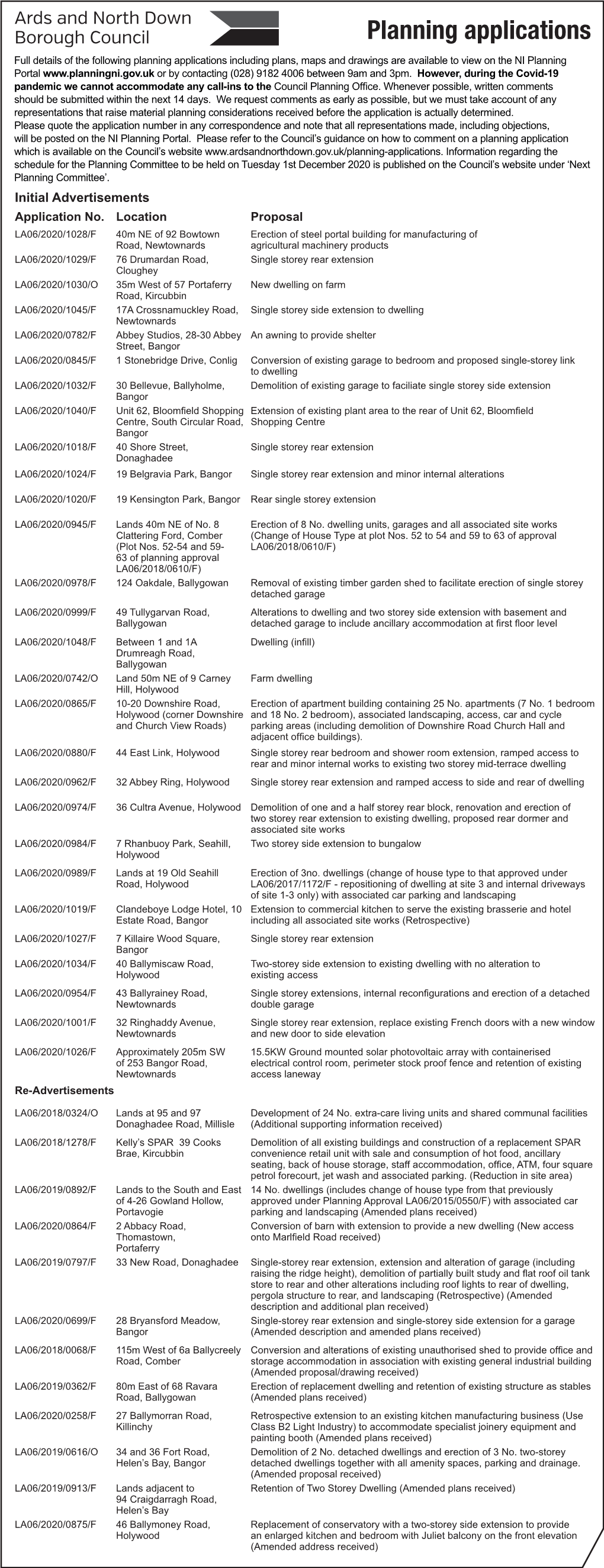 Planning Applications