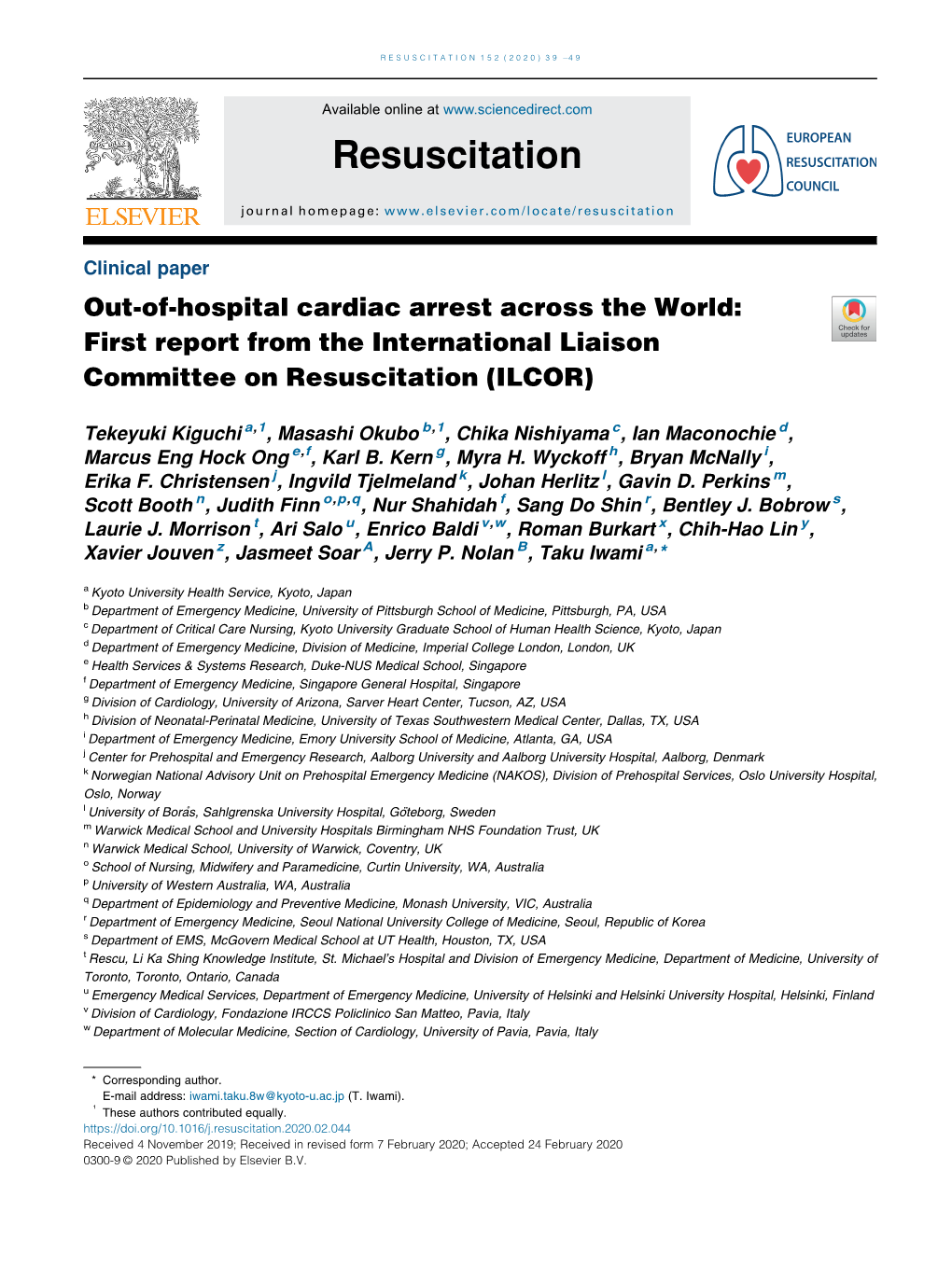 Out-Of-Hospital Cardiac Arrest Across the World