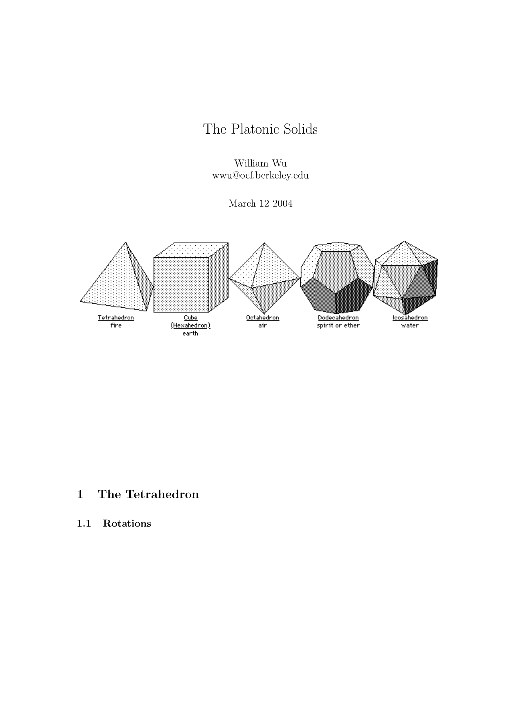 The Platonic Solids