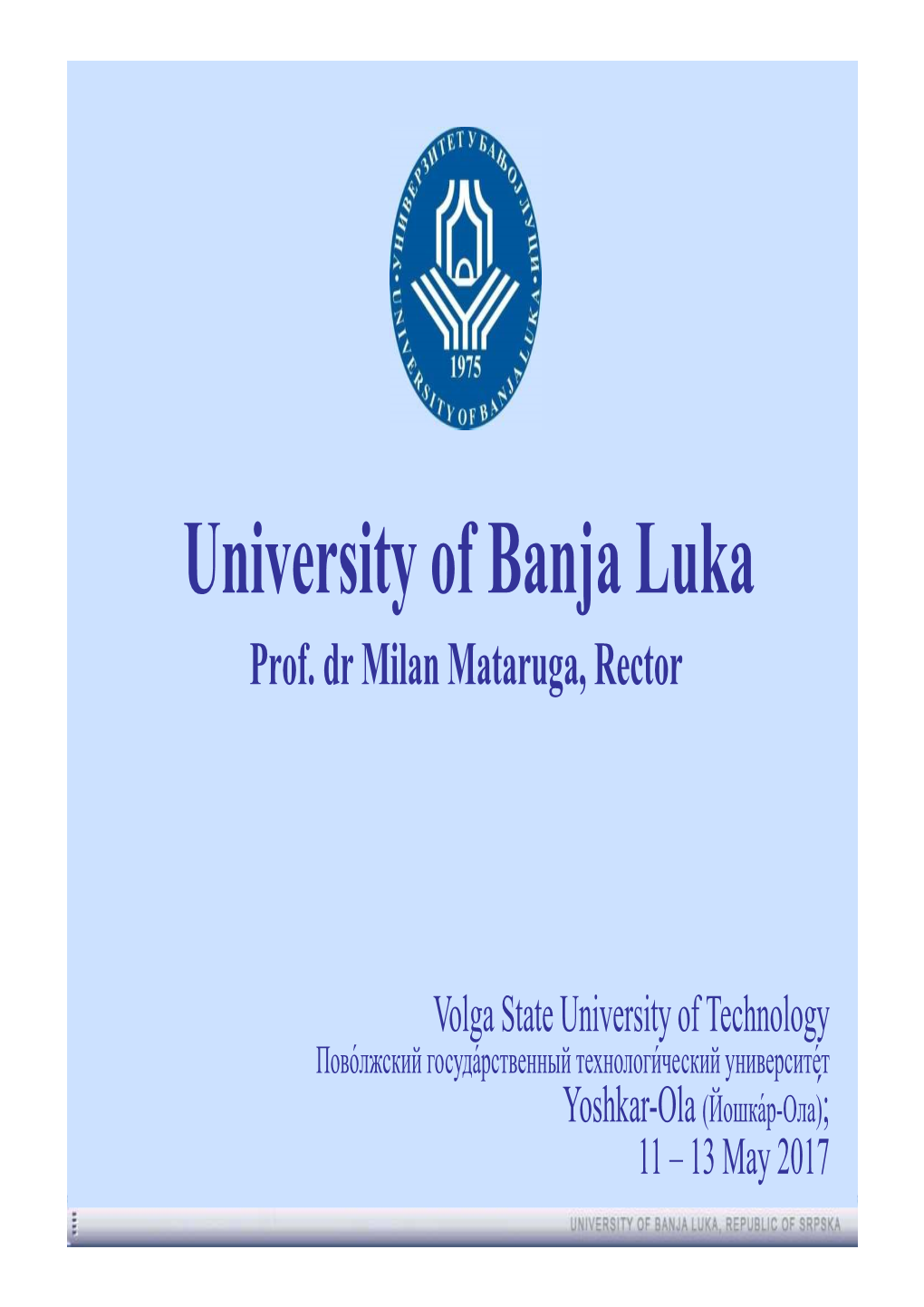 University of Banja Luka Prof