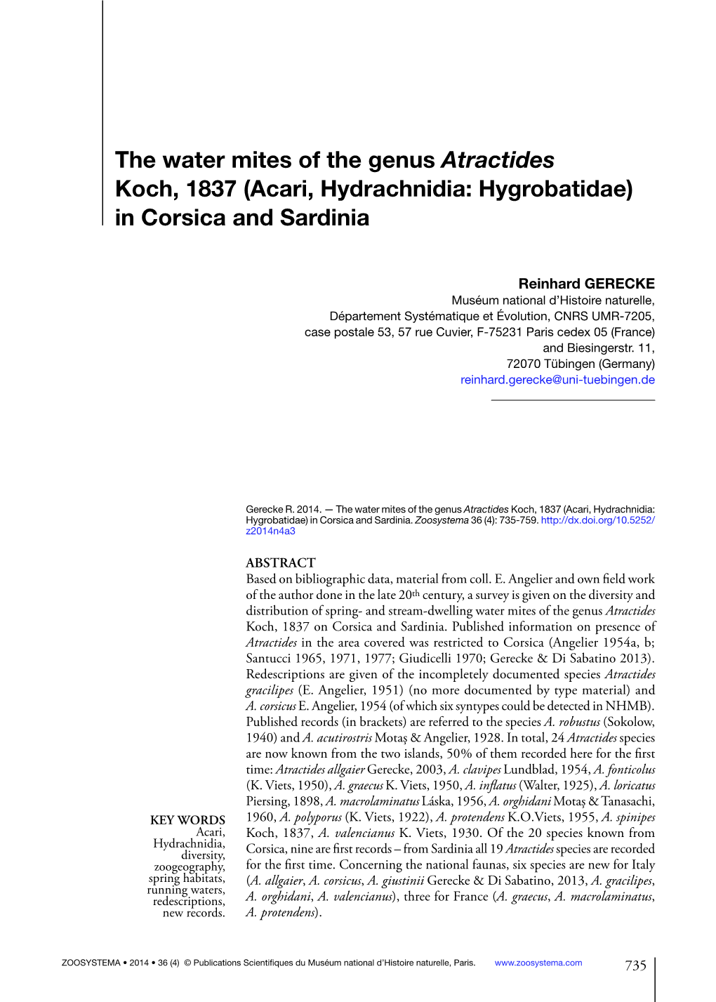 Acari, Hydrachnidia: Hygrobatidae) in Corsica and Sardinia