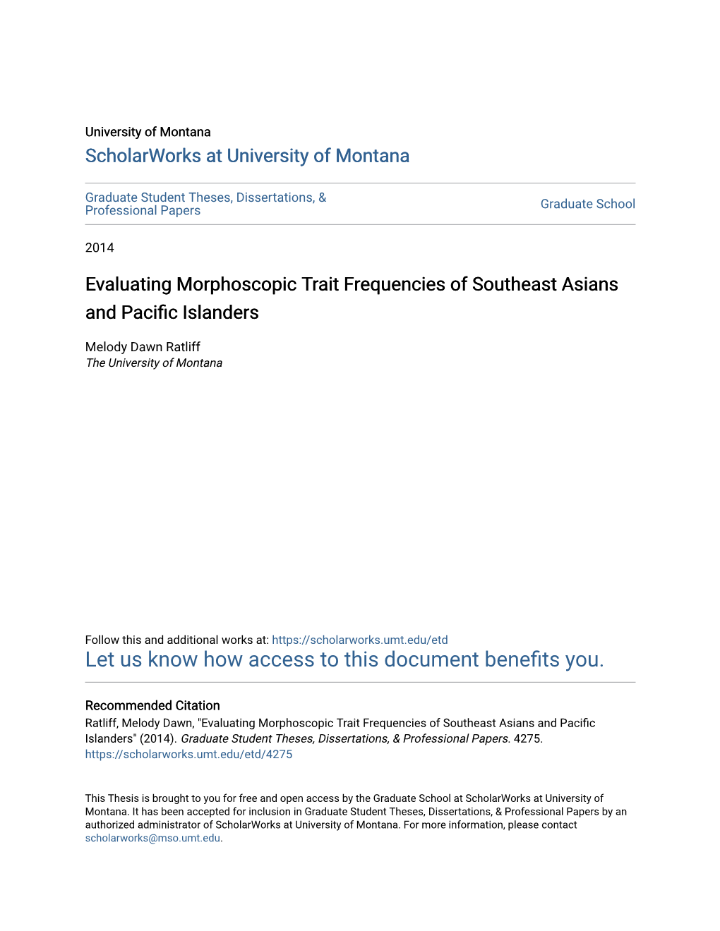 Evaluating Morphoscopic Trait Frequencies of Southeast Asians and Pacific Islanders