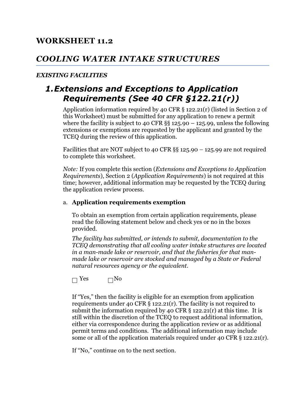 Cooling Water Intake Structures