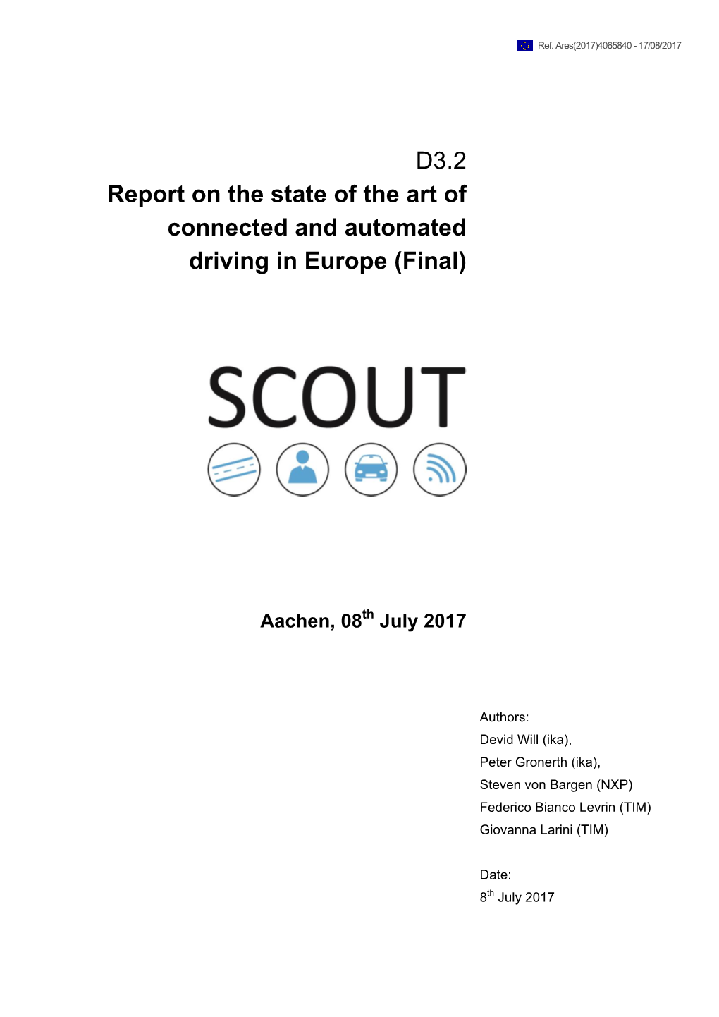 D3.2 Report on the State of the Art of Connected and Automated Driving In