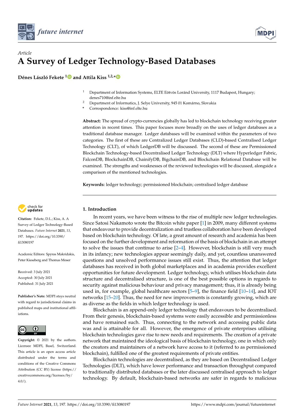 A Survey of Ledger Technology-Based Databases