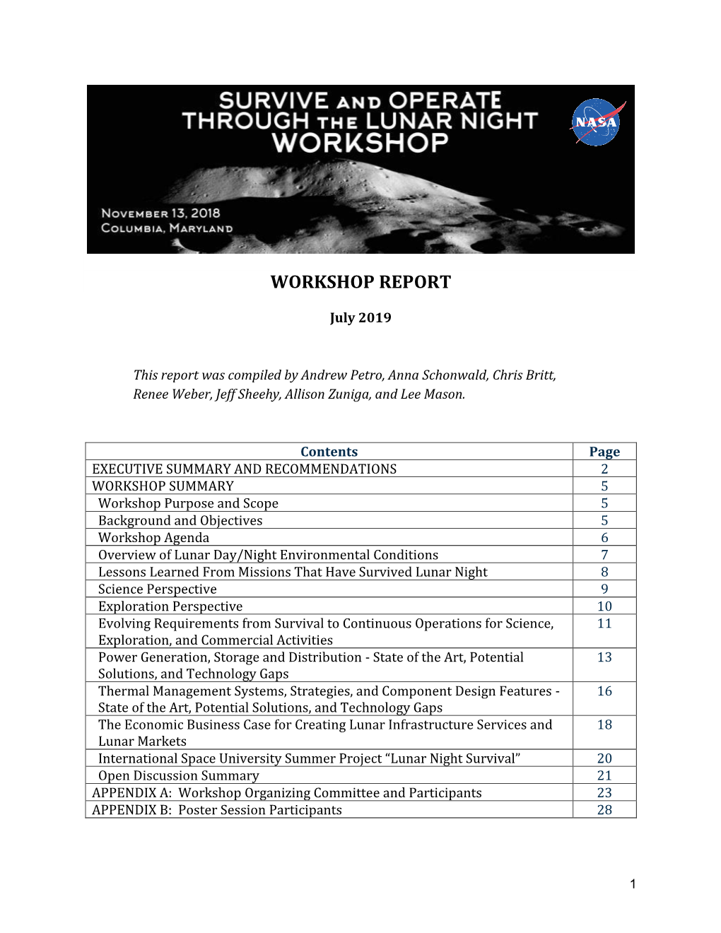 Workshop Report