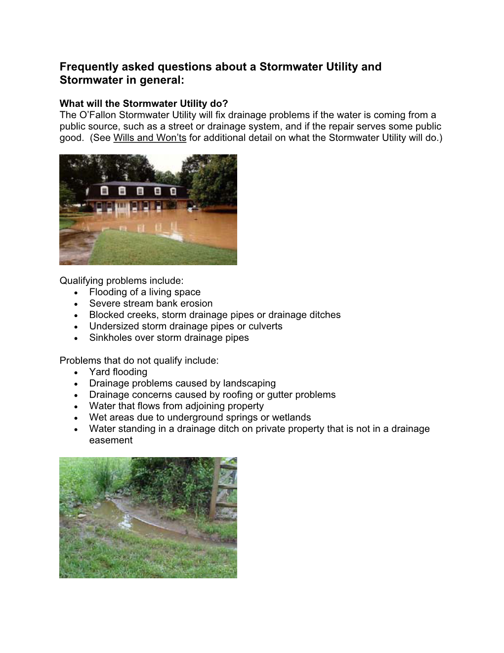 Frequently Asked Questions About a Stormwater Utility