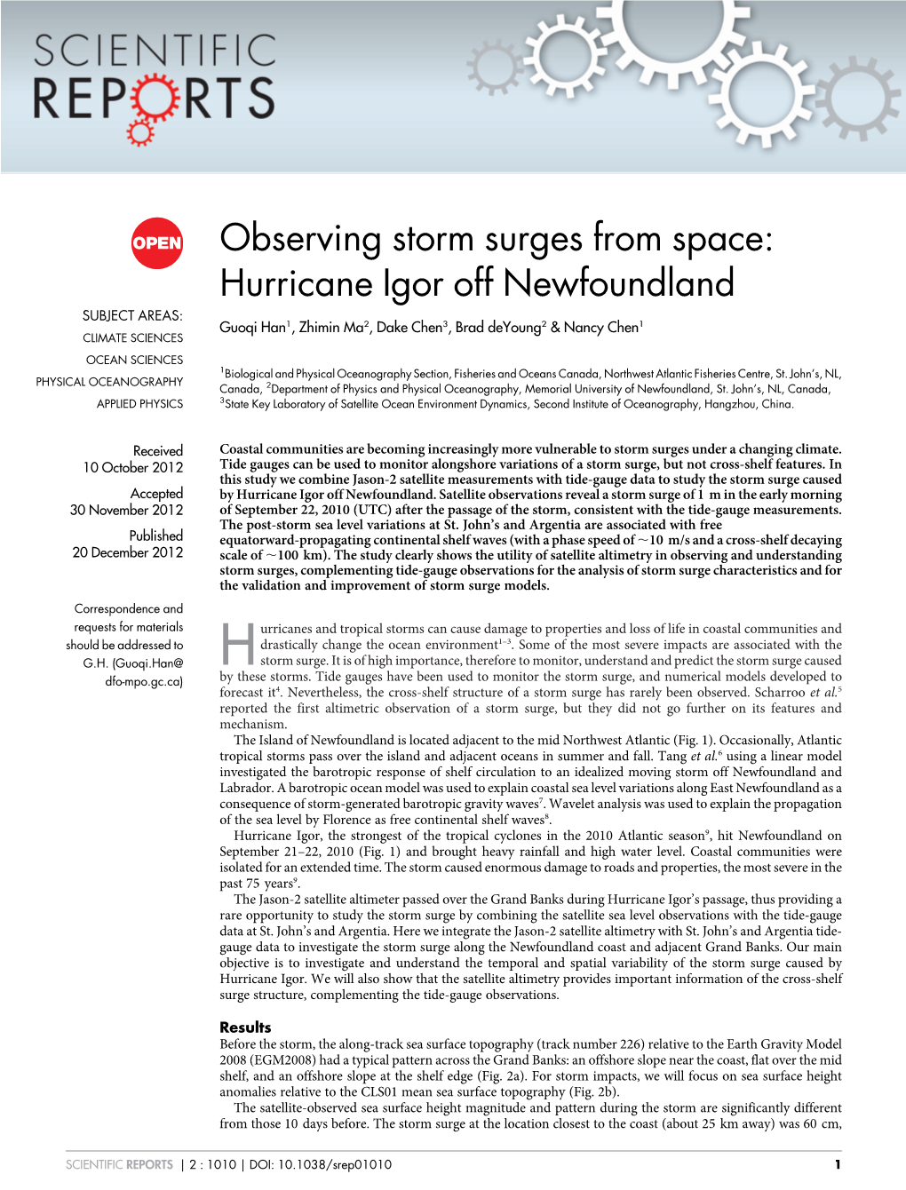 Hurricane Igor Off Newfoundland