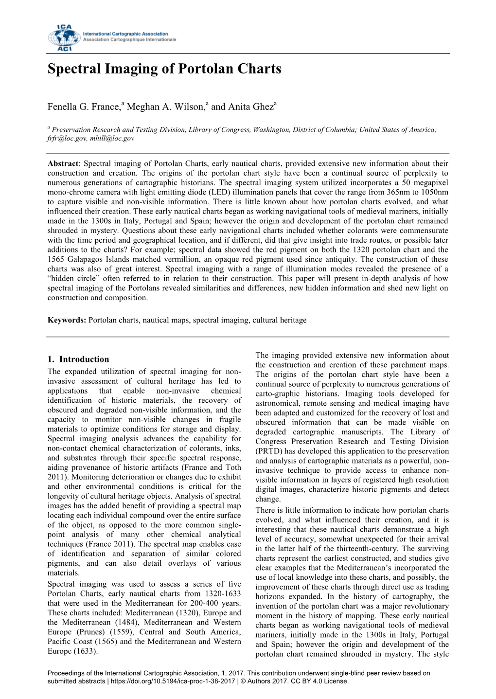 Spectral Imaging of Portolan Charts