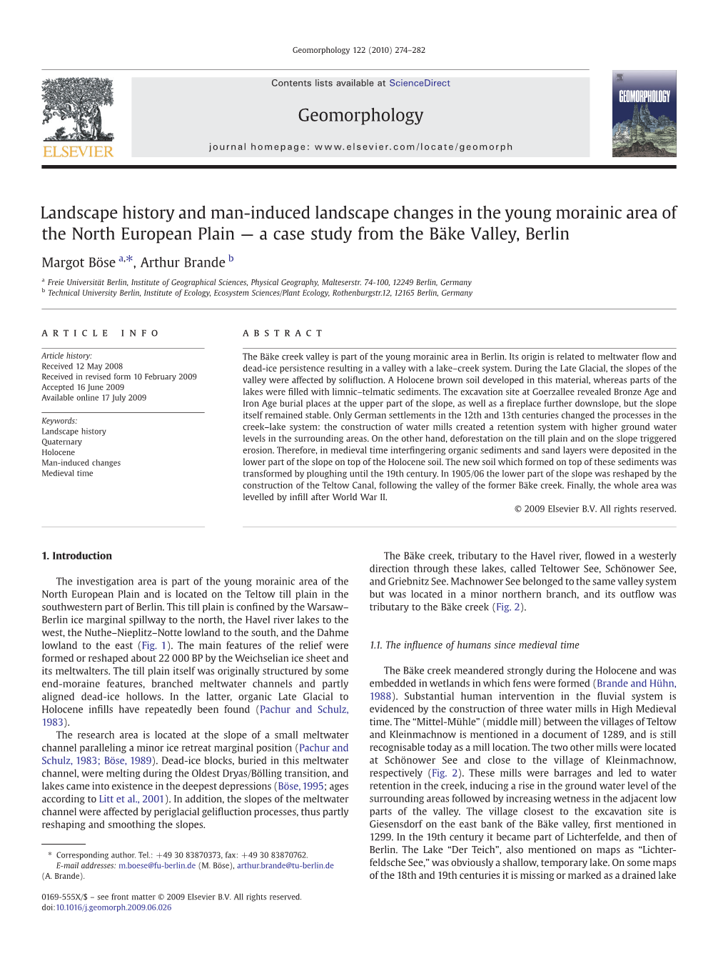 Böse and Brande, 2010, Landscape History and Man-Induced Landscape Changes in the Young Morainic Area