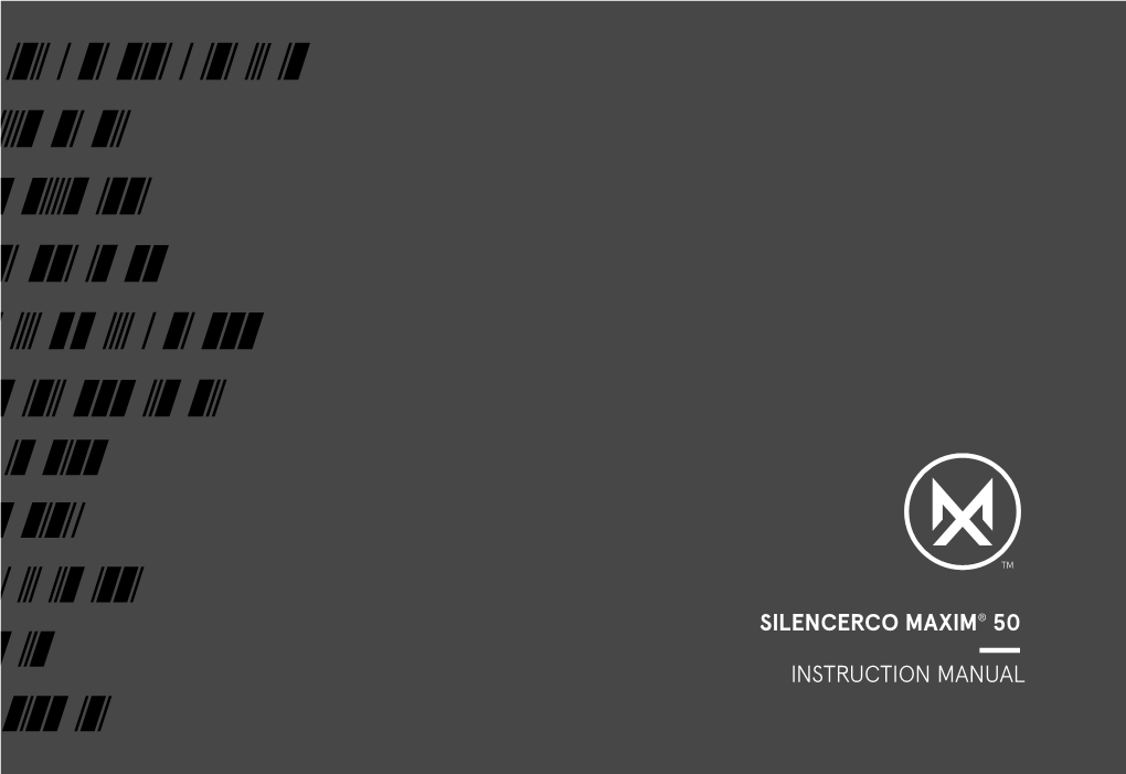 Silencerco Maxim® 50 Instruction Manual