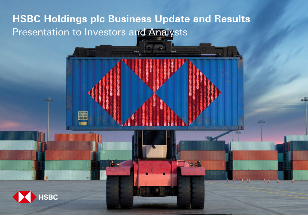 Business Update and Results Presentation to Investors and Analysts Agenda