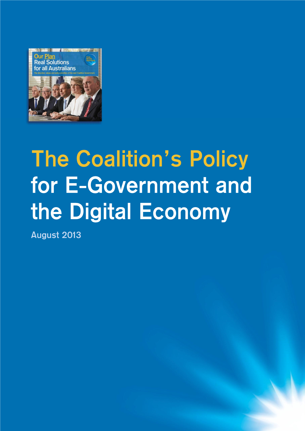 The Coalition's Policy for E-Government