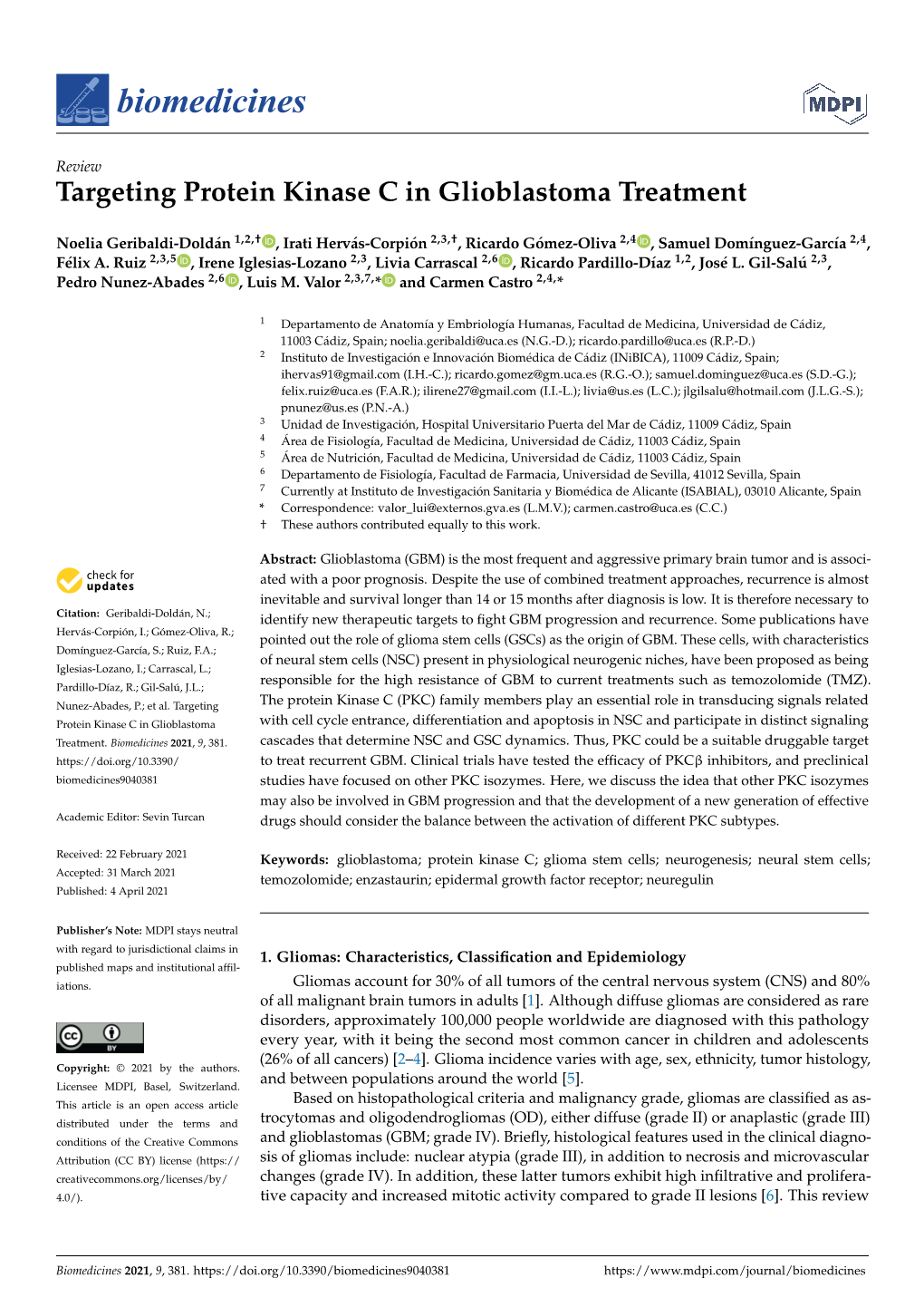 Targeting Protein Kinase C in Glioblastoma Treatment