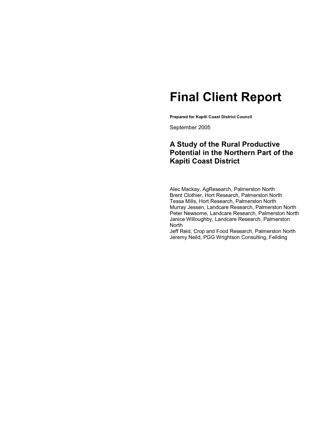 Final Client Report