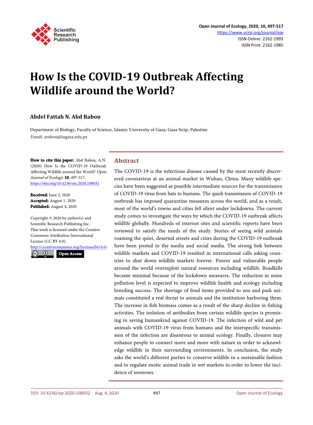 How Is the COVID-19 Outbreak Affecting Wildlife Around the World?