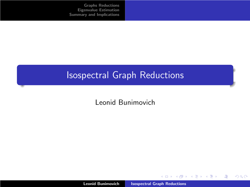 Isospectral Graph Reductions