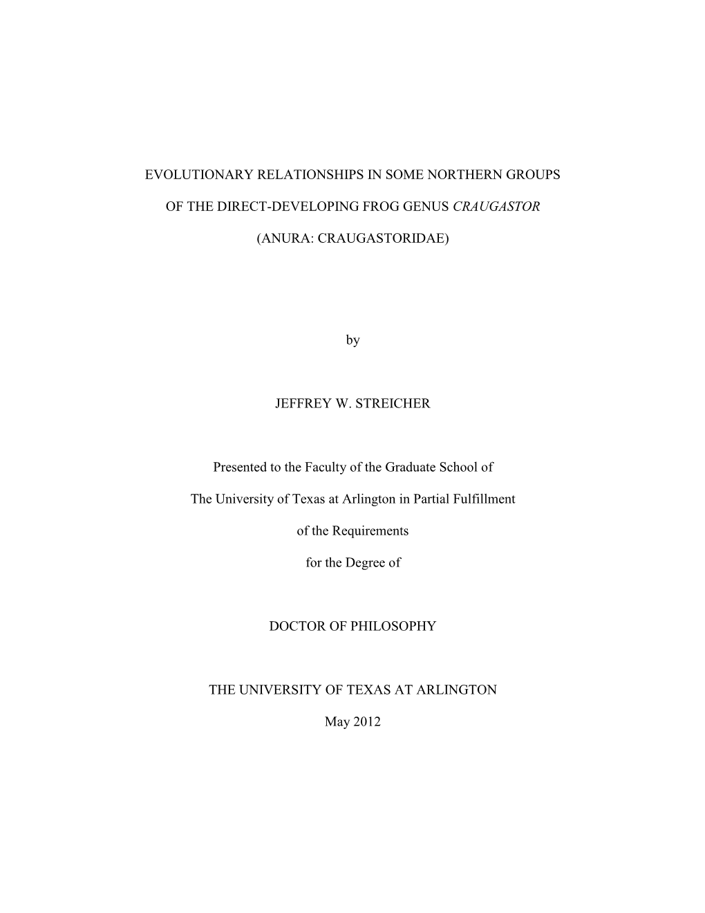 University of Texas at Arlington Dissertation Template