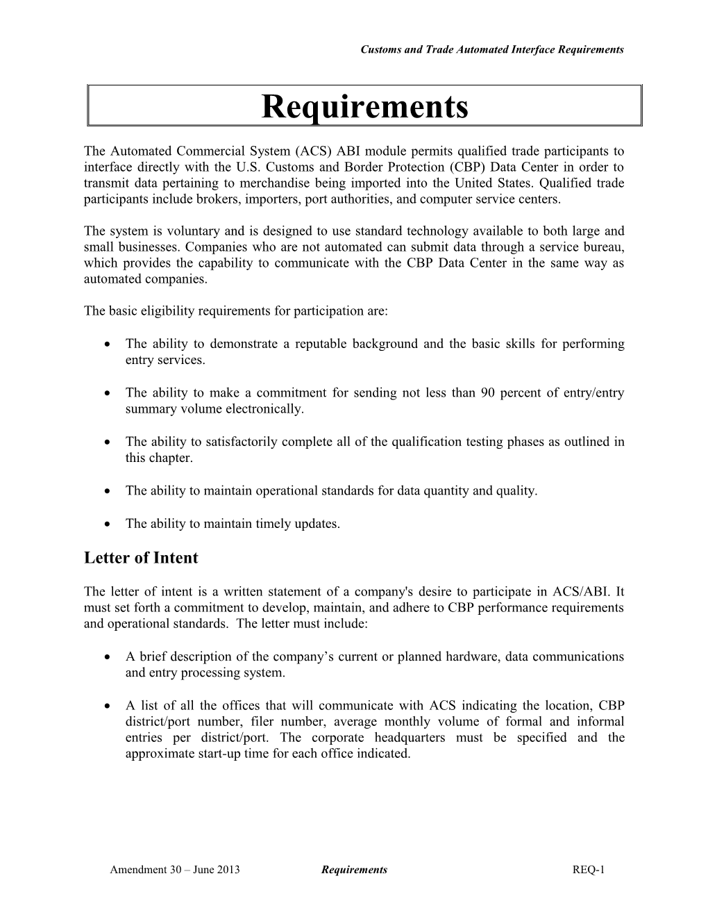 Customs and Trade Automated Interface Requirements