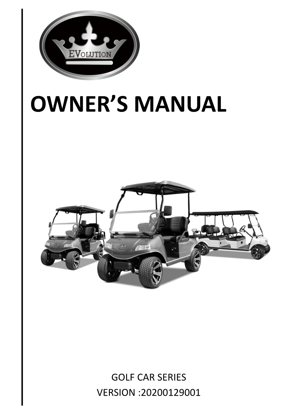 Evolution Owner's Manual Golf Car Series-2020