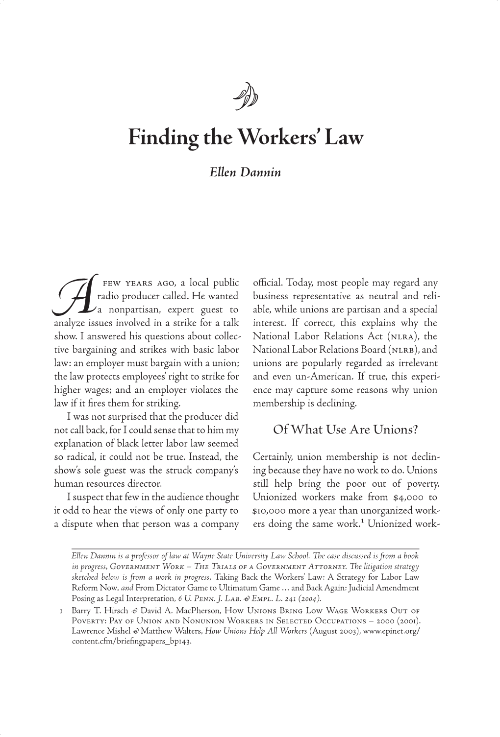 Finding the Workers'
