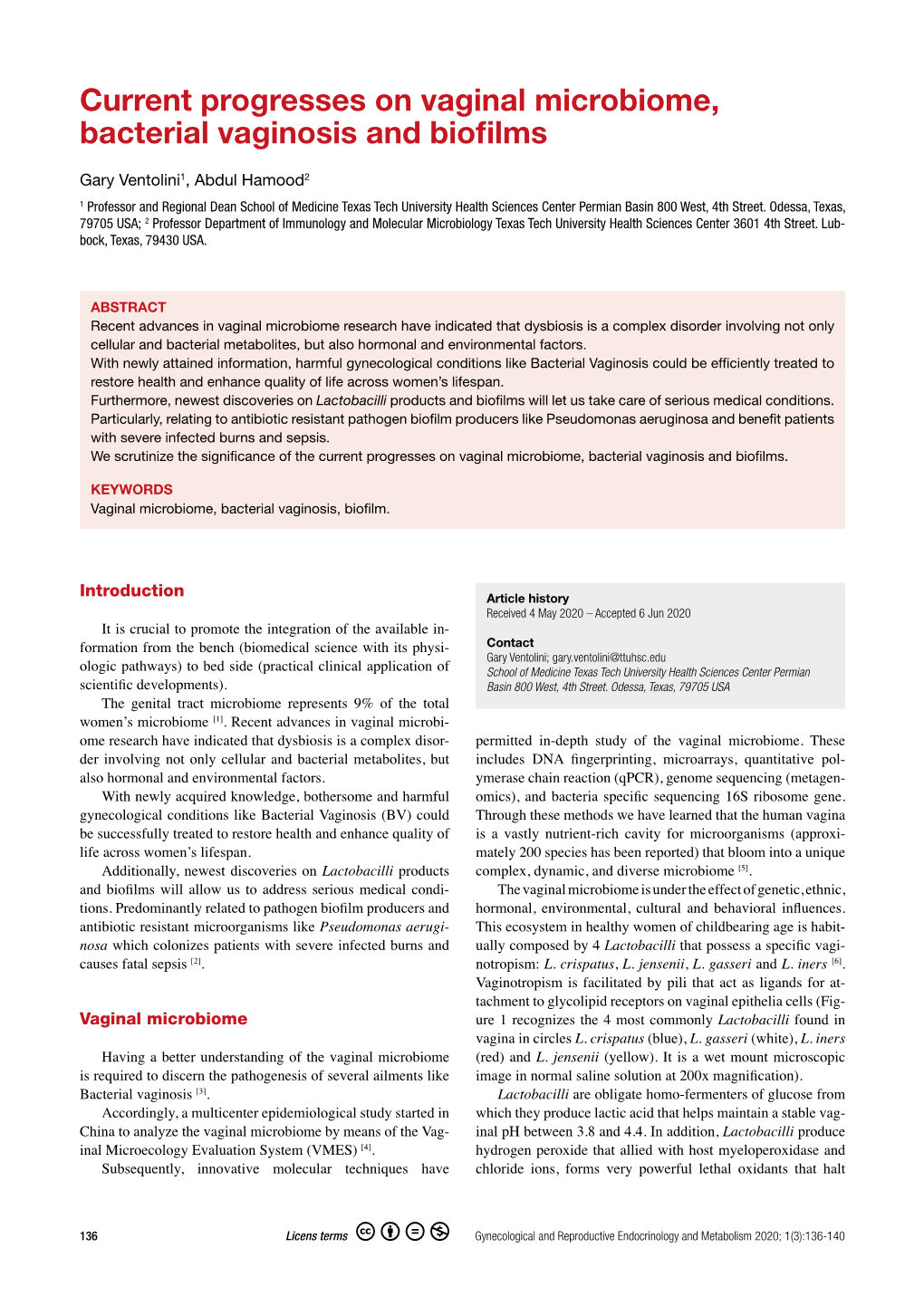 Current Progresses on Vaginal Microbiome, Bacterial Vaginosis and Biofilms