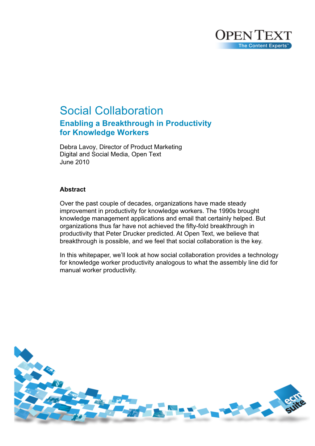 Opentext Social Collaboration Whitepaper