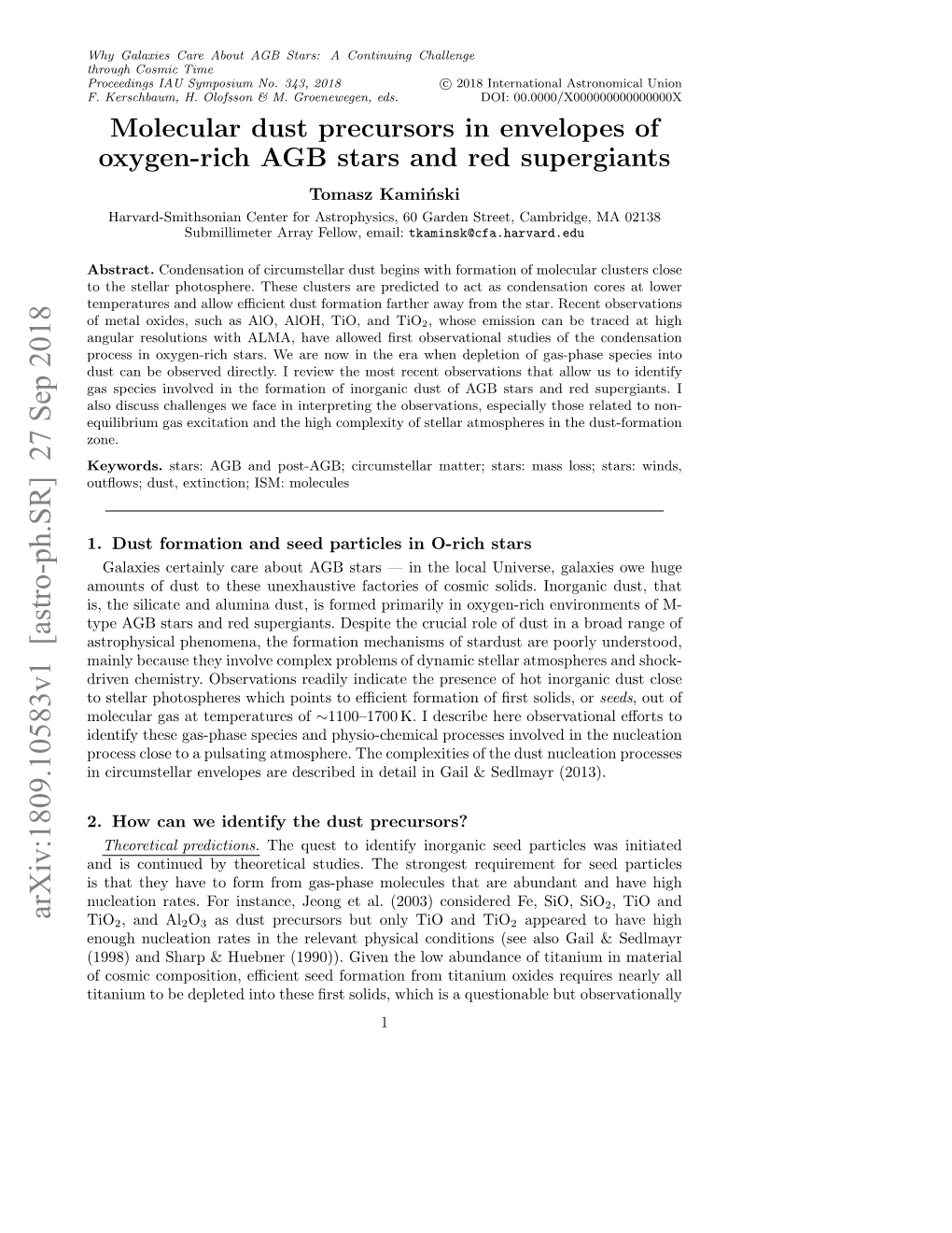 Molecular Dust Precursors in Envelopes of Oxygen-Rich AGB Stars