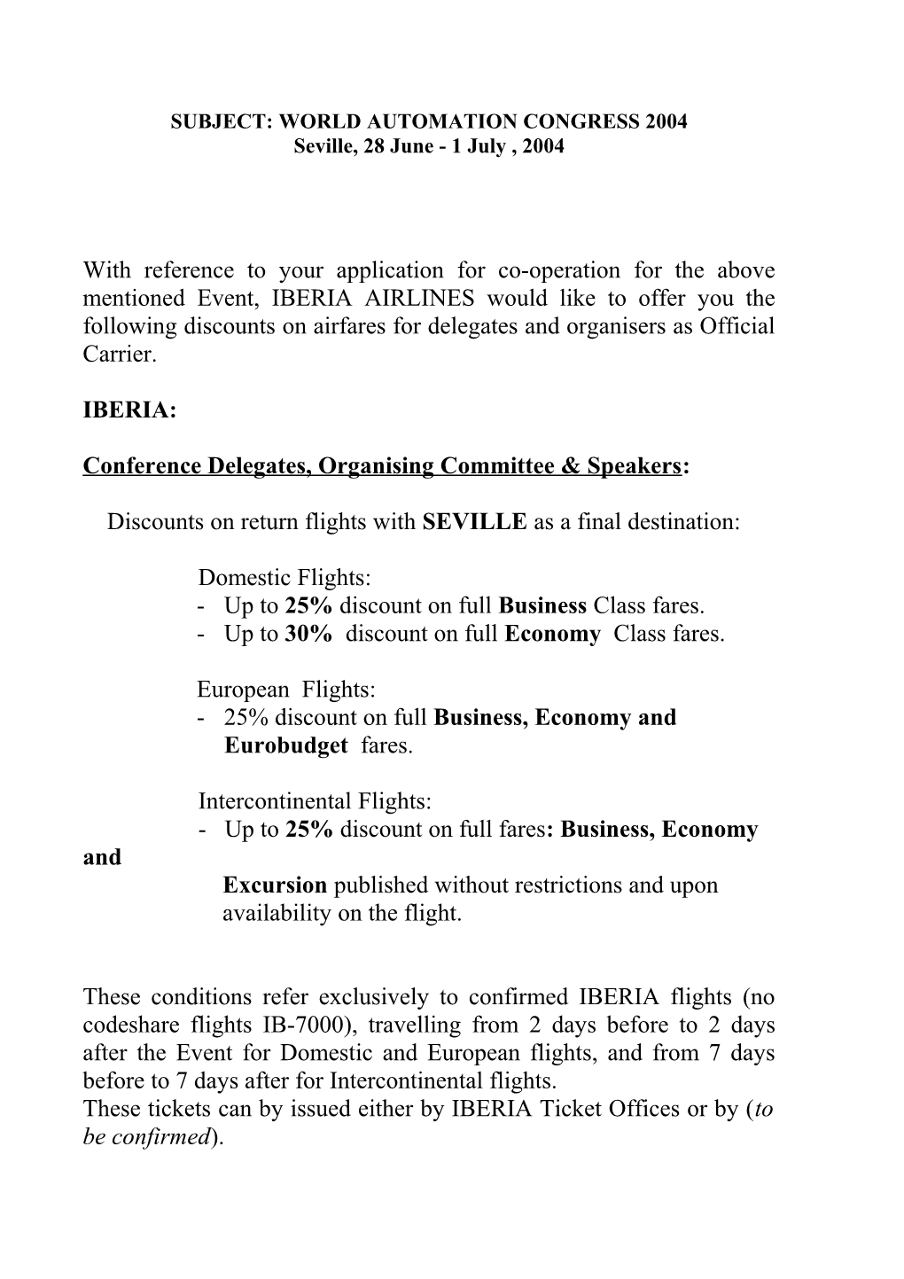 Subject: World Automation Congress 2004