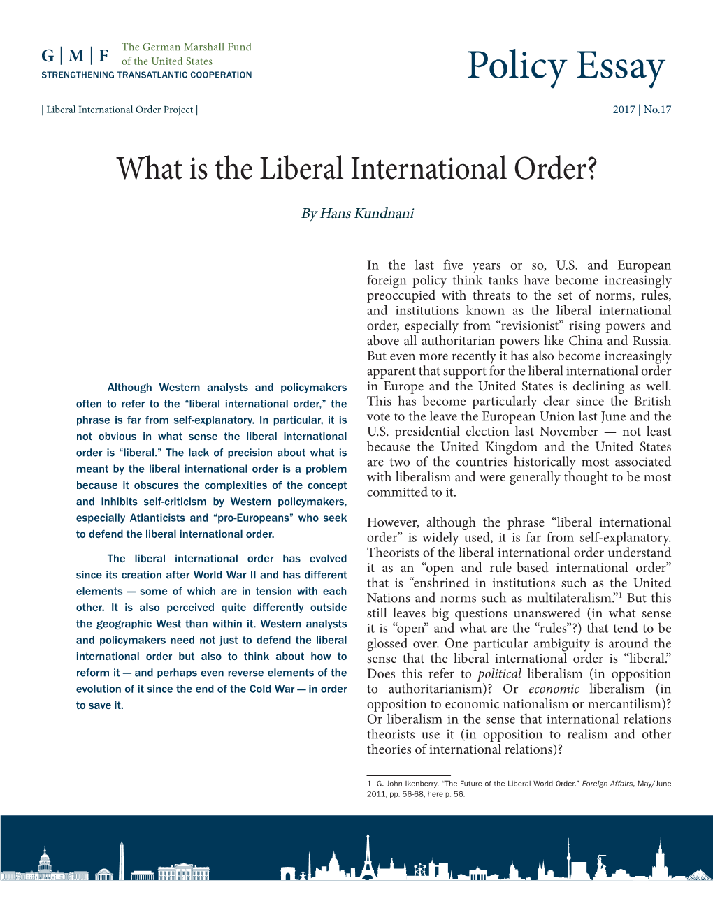 What Is the Liberal International Order?