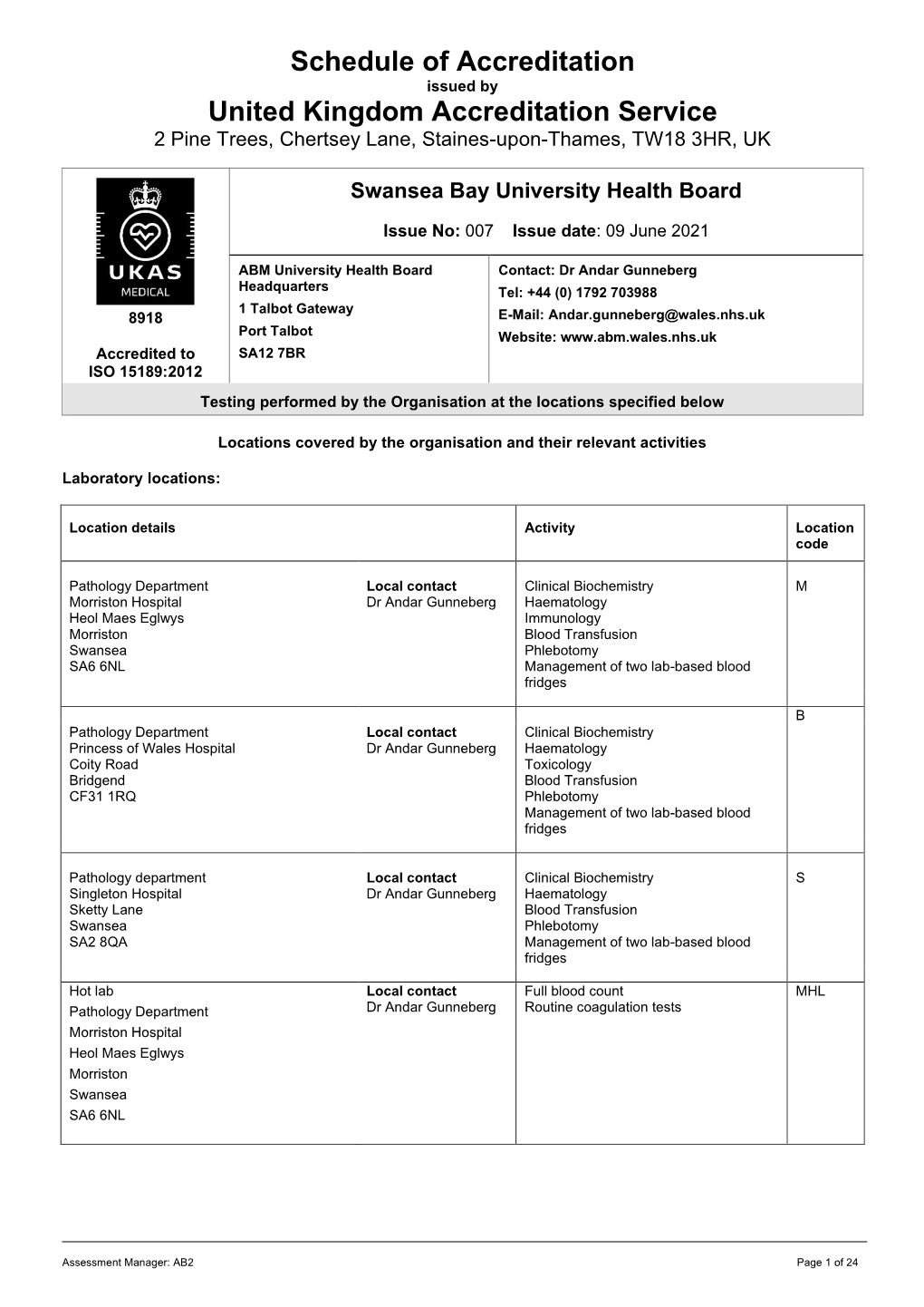 Swansea Bay University Health Board