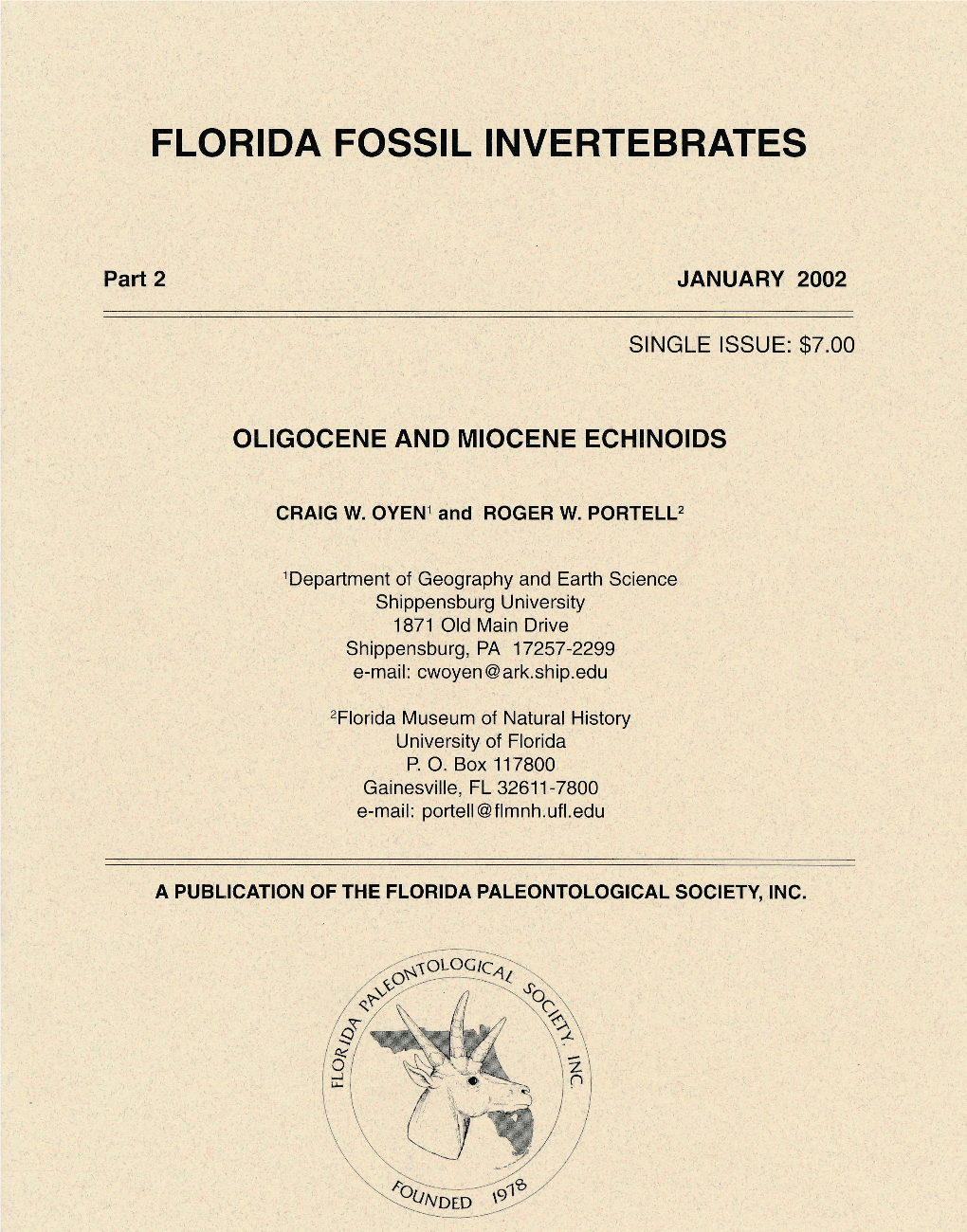 Florida Fossil Invertebrates 2 (Pdf)