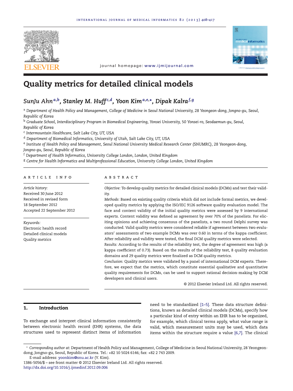 Quality Metrics for Detailed Clinical Models