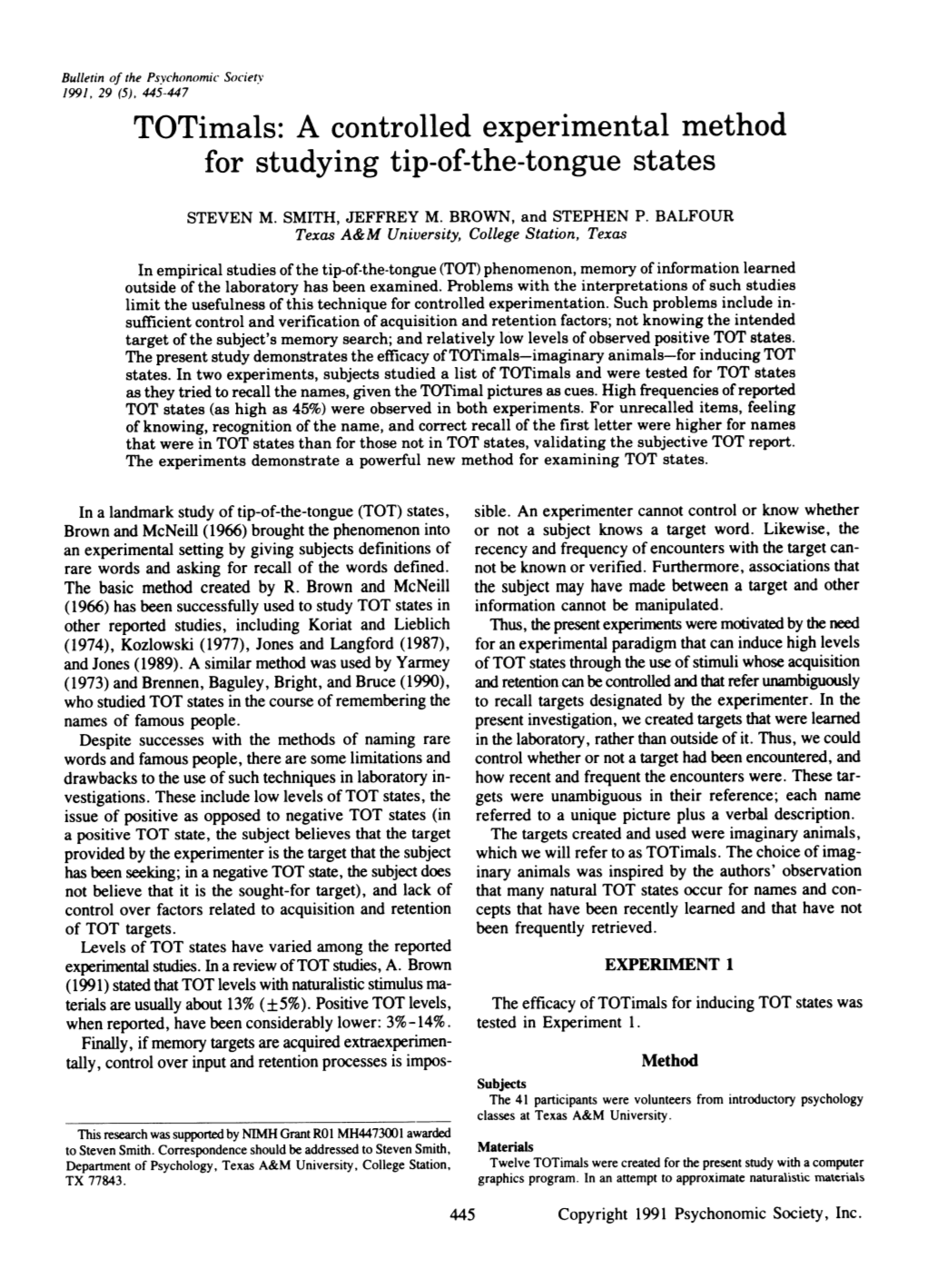 A Controlled Experimental Method for Studying Tip-Of-The-Tongue States