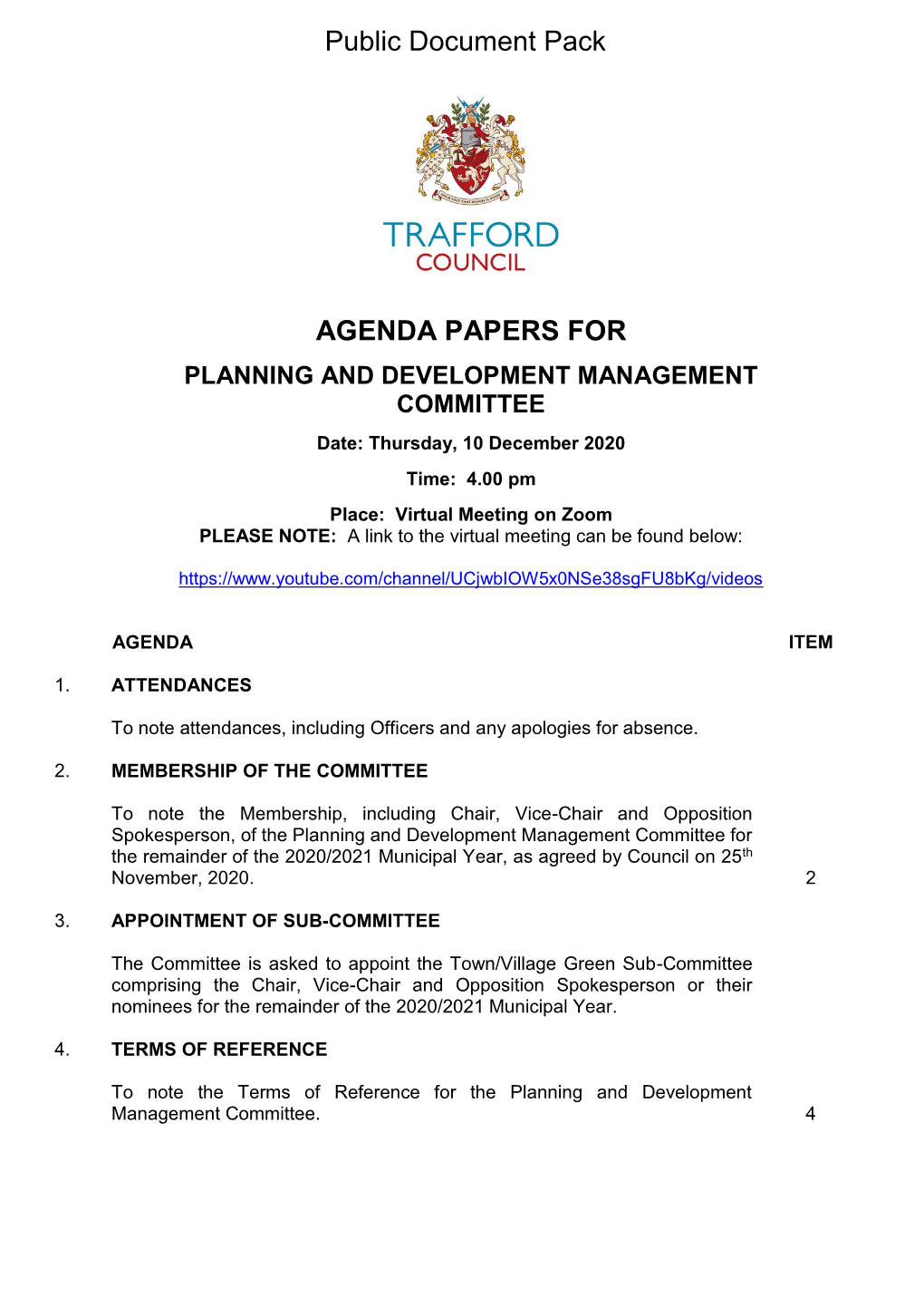 (Public Pack)Agenda Document for Planning and Development