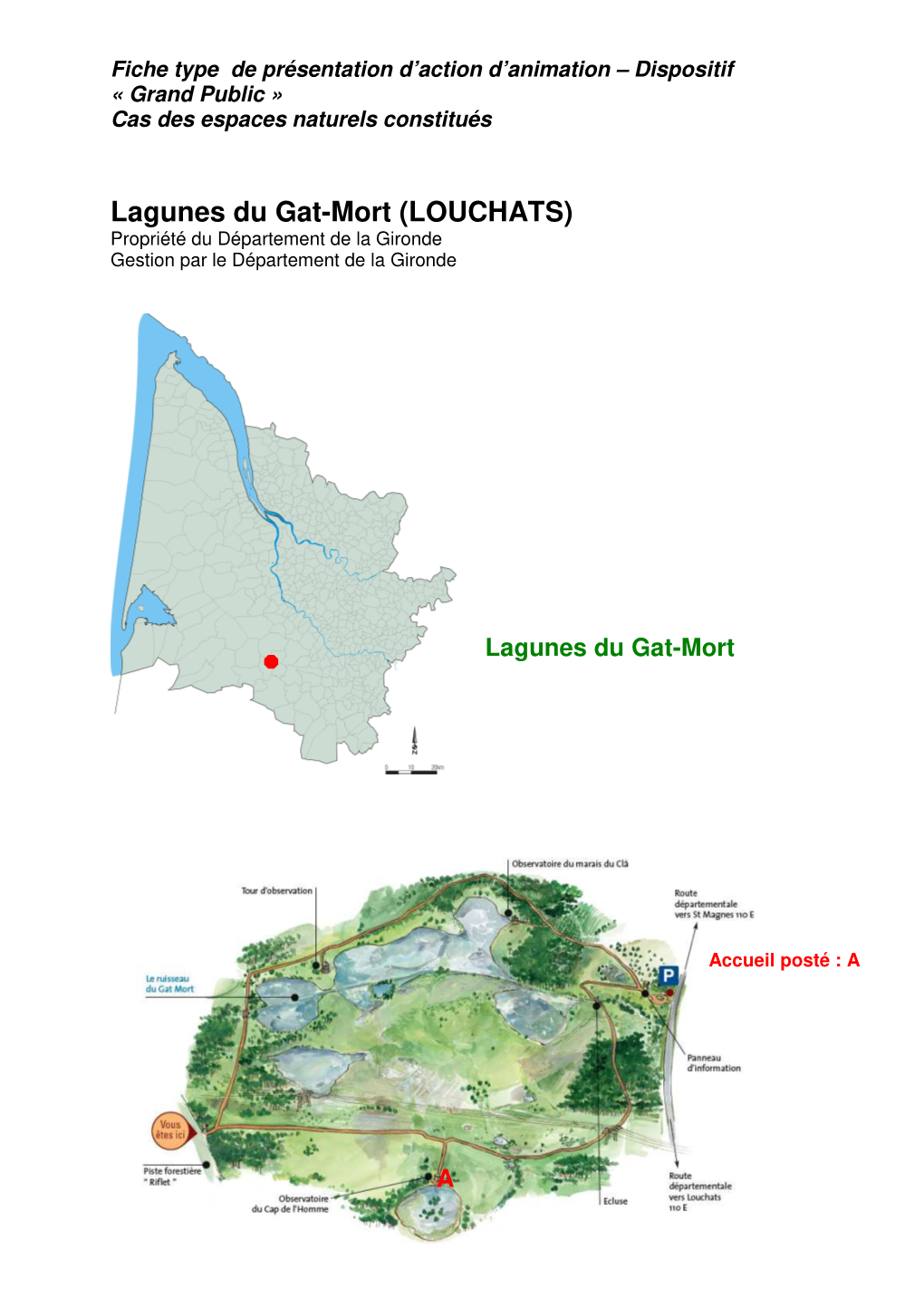 Fiche Type De Présentation D’Action D’Animation – Dispositif « Grand Public » Cas Des Espaces Naturels Constitués