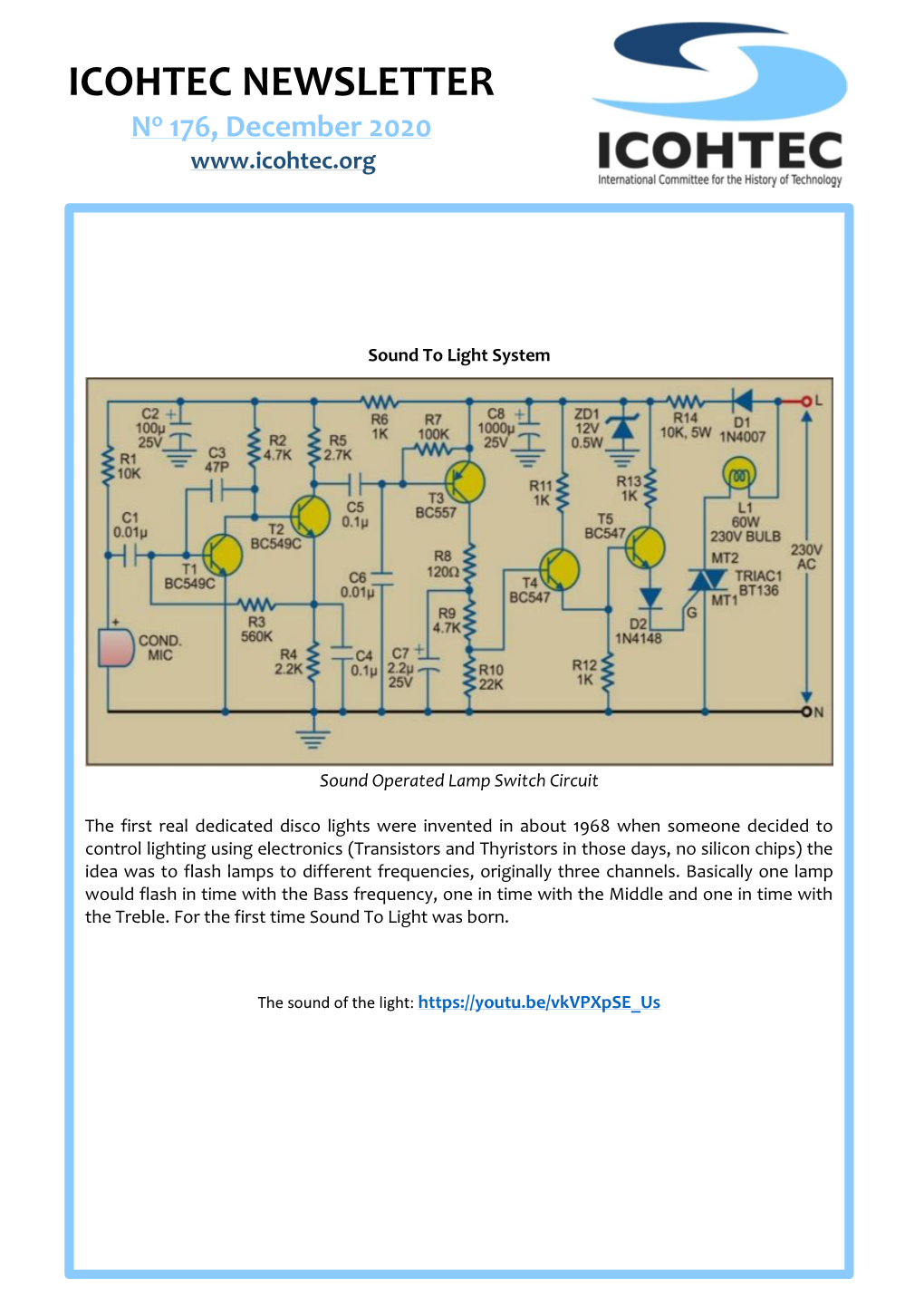 ICOHTEC NEWSLETTER O N 176, December 2020