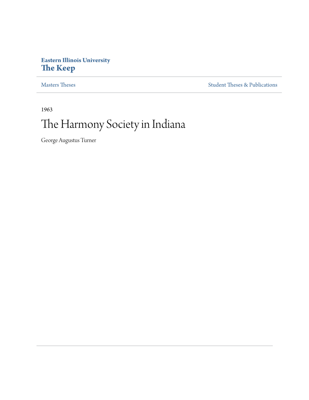 The Harmony Society in Indiana, Wrote the Following Description of the Property 1N 18Llp the Property Is Covered Vi Th Heavy Timber -­ Oomprlaing Oaka, Beeches