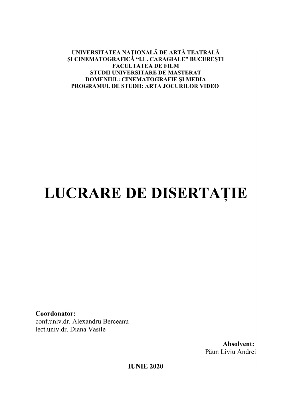 Lucrare De Disertație