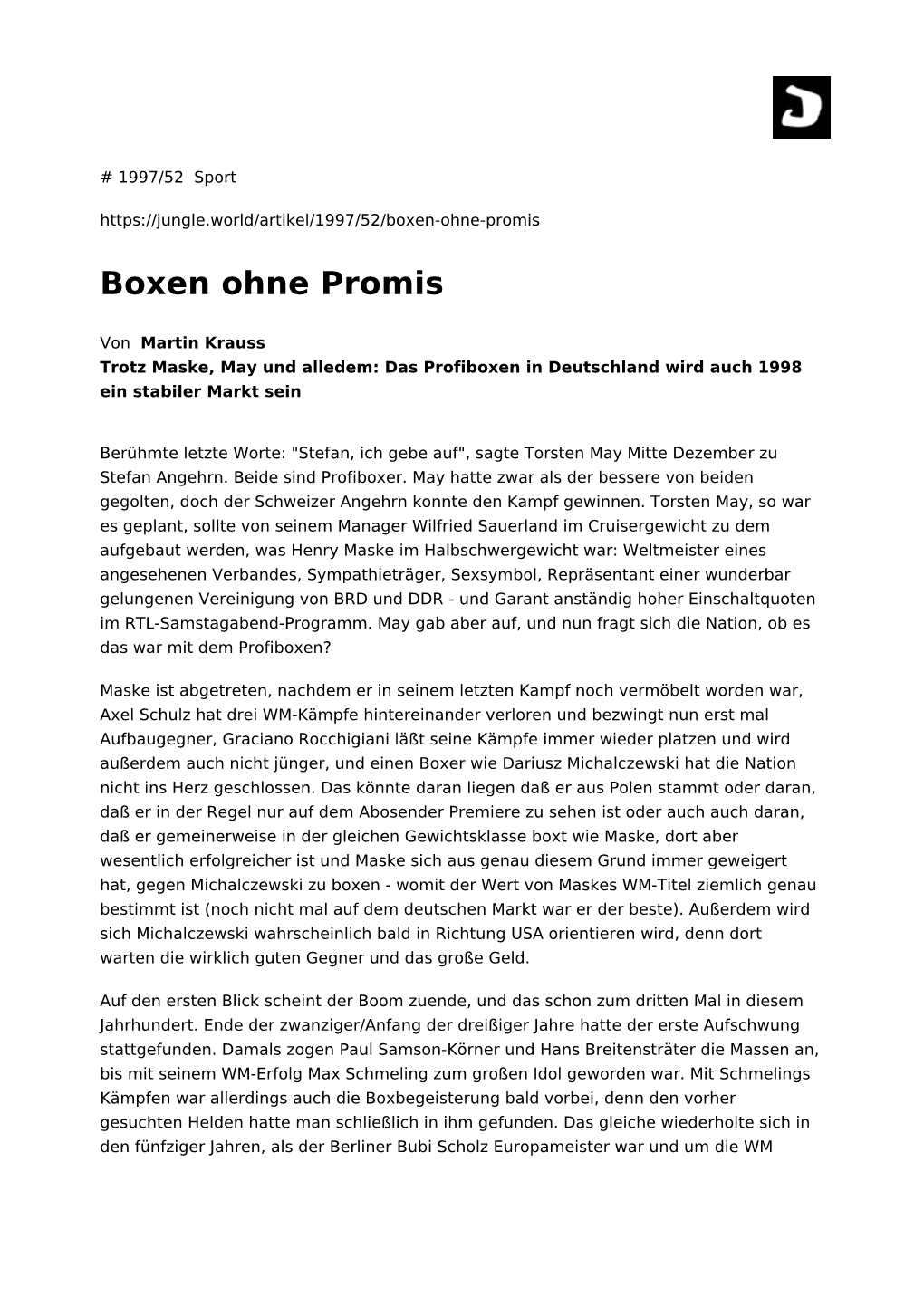 Boxen Ohne Promis