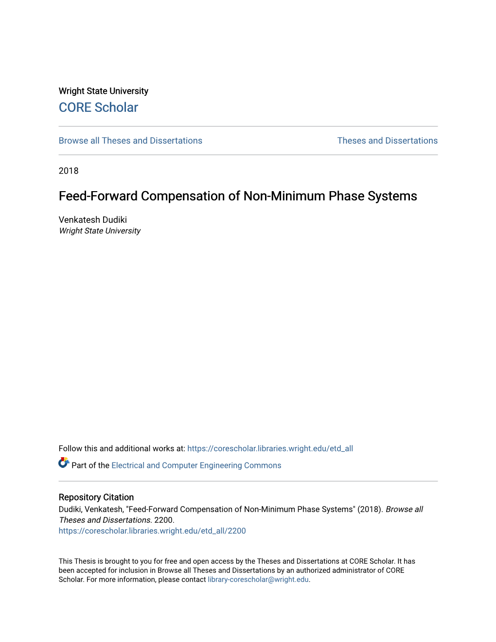 Feed-Forward Compensation of Non-Minimum Phase Systems