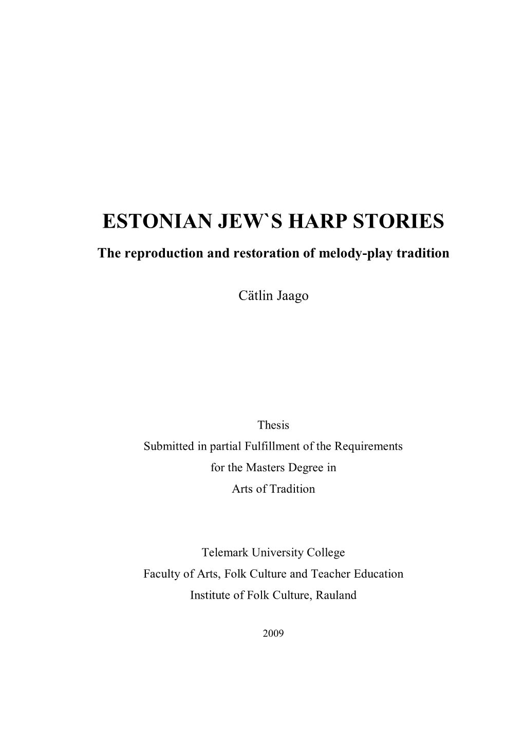 Estonian Jew`S-Sharp Stories