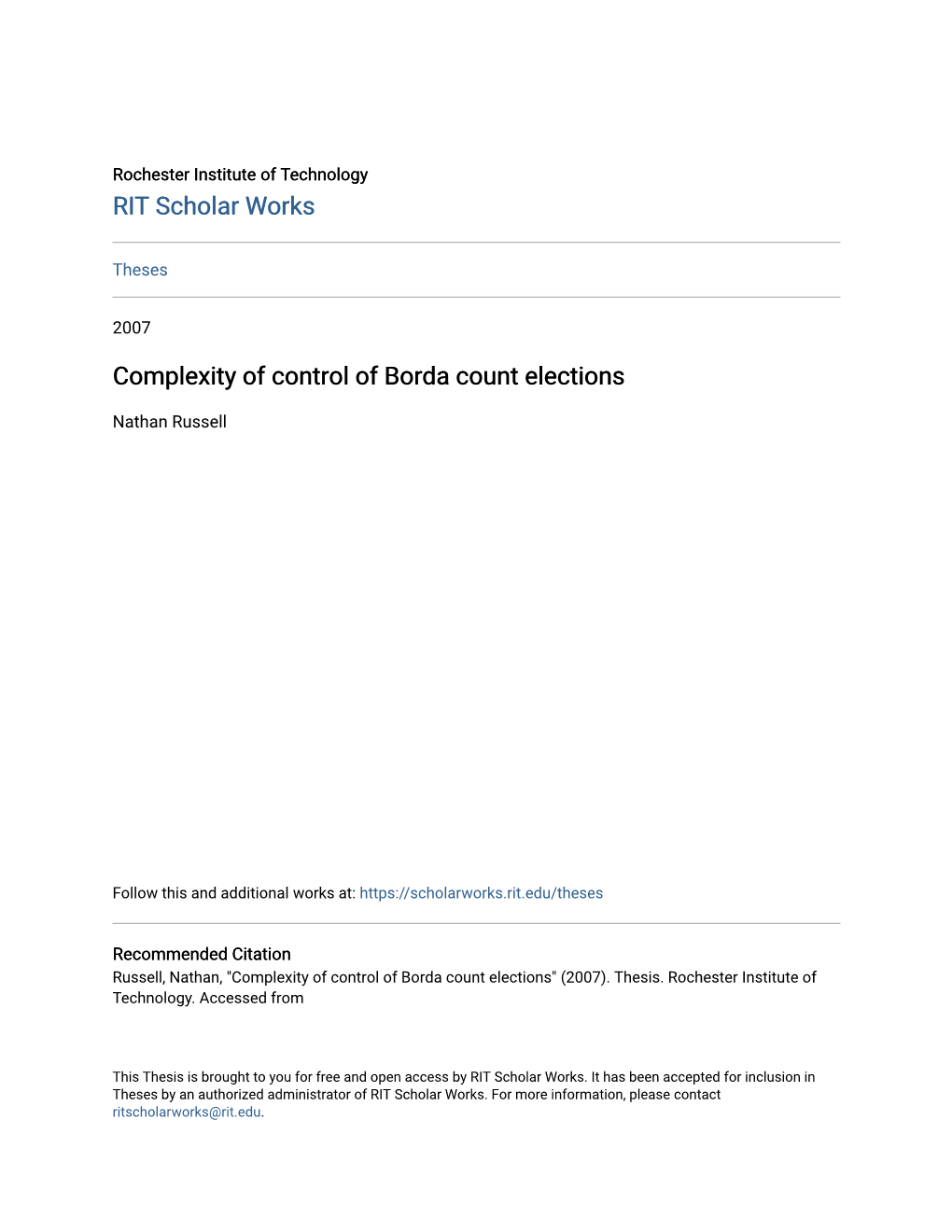 Complexity of Control of Borda Count Elections