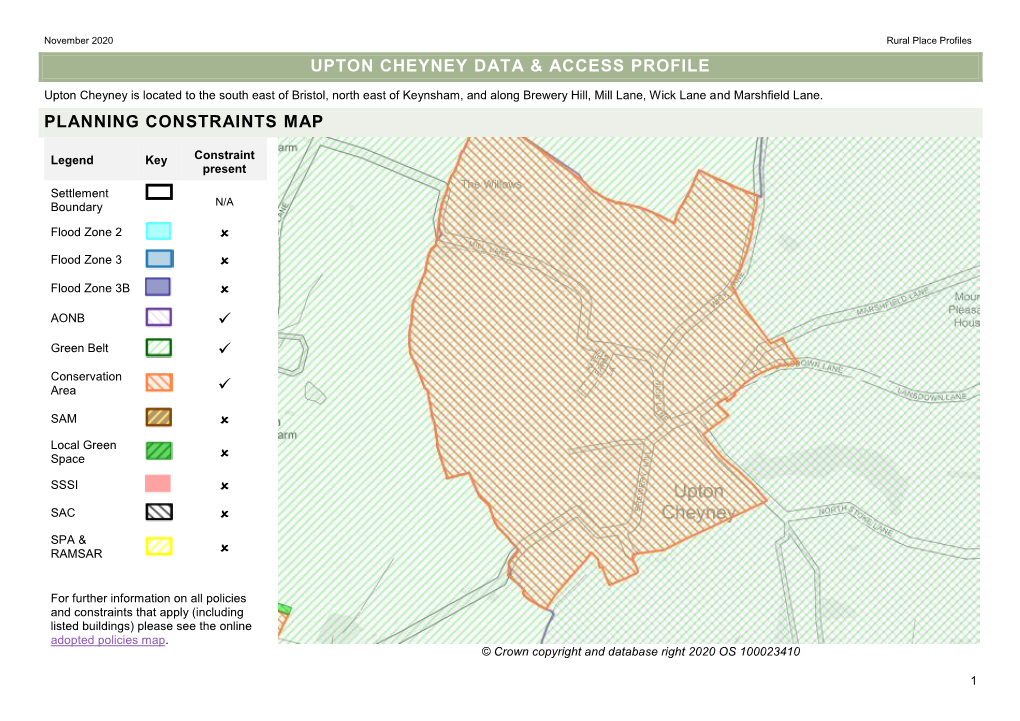 Upton Cheyney Data & Access Profile