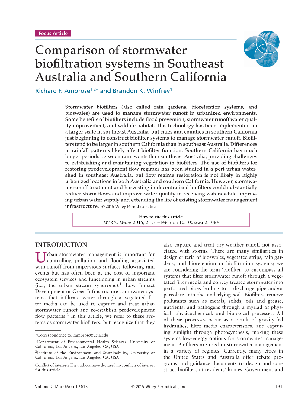 Comparison of Stormwater Biofiltration Systems in Southeast Australia And